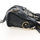 Balenciaga Classic Mini City Bag Punching Leather 2way Black 501065 Auth 211728M-5
