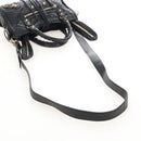 Balenciaga Classic Mini City Bag Punching Leather 2way Black 501065 Auth 211728M-9