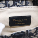 Christian Dior Trotter Canvas Saddle Hand Bag Navy Gold Auth 211731SAM-19