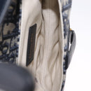 Christian Dior Trotter Canvas Saddle Hand Bag Navy Gold Auth 211731SAM-20