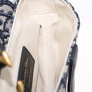 Christian Dior Trotter Canvas Saddle Hand Bag Navy Gold Auth 211731SAM-21