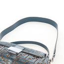 FENDI Zucca Canvas Mamma Baguette Bag 2way Light Blue Silver Auth 211732SM-10