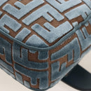 FENDI Zucca Canvas Mamma Baguette Bag 2way Light Blue Silver Auth 211732SM-16