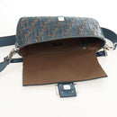 FENDI Zucca Canvas Mamma Baguette Bag 2way Light Blue Silver Auth 211732SM-18