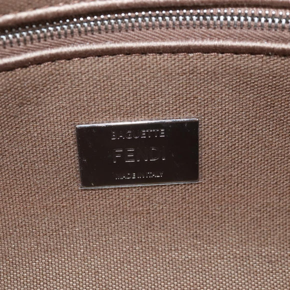 FENDI Zucca Canvas Mamma Baguette Bag 2way Light Blue Silver Auth 211732SM