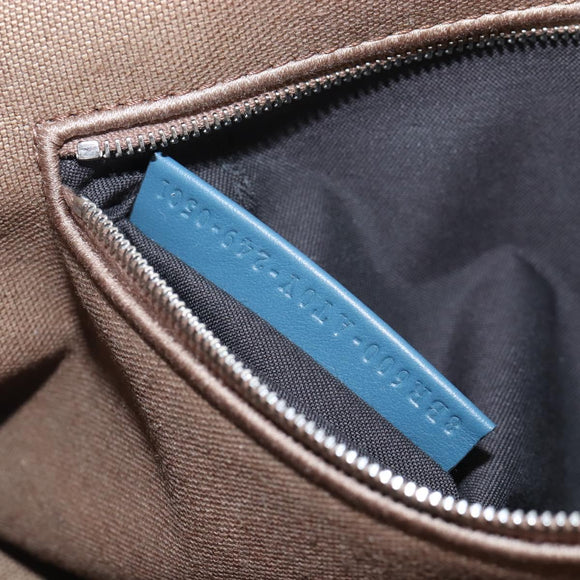 FENDI Zucca Canvas Mamma Baguette Bag 2way Light Blue Silver Auth 211732SM