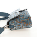 FENDI Zucca Canvas Mamma Baguette Bag 2way Light Blue Silver Auth 211732SM-4