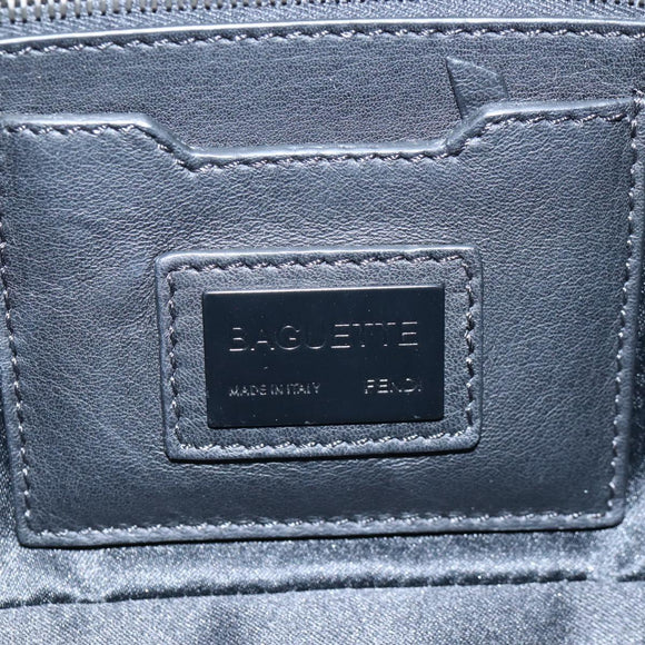 FENDI Mamma Baguette Shoulder Bag Denim Beads Multicolor Auth 211733SM