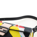 FENDI Mamma Baguette Shoulder Bag Denim Beads Multicolor Auth 211733SM-9