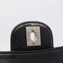 CHANEL Chain Matelasse25 Bag Patent Leather Black Silver CC Auth 211734V-18