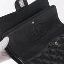 CHANEL Chain Matelasse25 Bag Patent Leather Black Silver CC Auth 211734V-20