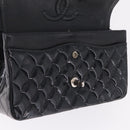 CHANEL Chain Matelasse25 Bag Patent Leather Black Silver CC Auth 211734V-21