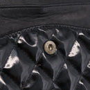 CHANEL Chain Matelasse25 Bag Patent Leather Black Silver CC Auth 211734V-22