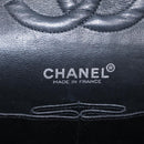 CHANEL Chain Matelasse25 Bag Patent Leather Black Silver CC Auth 211734V-23