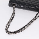 CHANEL Chain Matelasse25 Bag Patent Leather Black Silver CC Auth 211734V-7