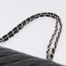 CHANEL Chain Matelasse25 Bag Patent Leather Black Silver CC Auth 211734V-8