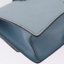 Miu Miu Madras Shoulder Bag Leather Light Blue Gold Auth 211735A-14