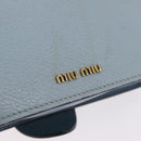 Miu Miu Madras Shoulder Bag Leather Light Blue Gold Auth 211735A-16
