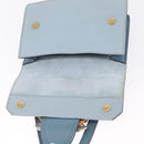 Miu Miu Madras Shoulder Bag Leather Light Blue Gold Auth 211735A-18