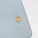Miu Miu Madras Shoulder Bag Leather Light Blue Gold Auth 211735A-20