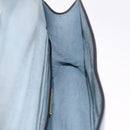 Miu Miu Madras Shoulder Bag Leather Light Blue Gold Auth 211735A-23