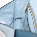 Miu Miu Madras Shoulder Bag Leather Light Blue Gold Auth 211735A-24