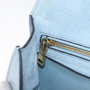 Miu Miu Madras Shoulder Bag Leather Light Blue Gold Auth 211735A-25