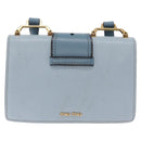 Miu Miu Madras Shoulder Bag Leather Light Blue Gold Auth 211735A-3