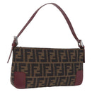 FENDI Zucca Canvas Mamma Baguette Bag 2way Black Brown 8VR207 Auth 211736SAV-1