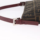 FENDI Zucca Canvas Mamma Baguette Bag 2way Black Brown 8VR207 Auth 211736SAV-10