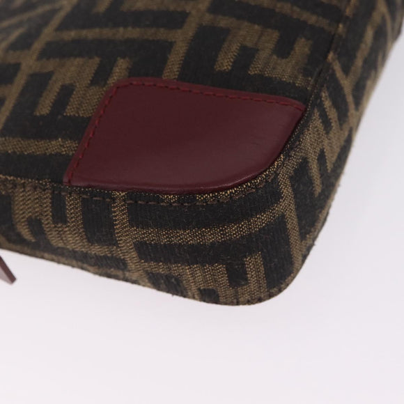 FENDI Zucca Canvas Mamma Baguette Bag 2way Black Brown 8VR207 Auth 211736SAV