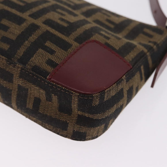 FENDI Zucca Canvas Mamma Baguette Bag 2way Black Brown 8VR207 Auth 211736SAV