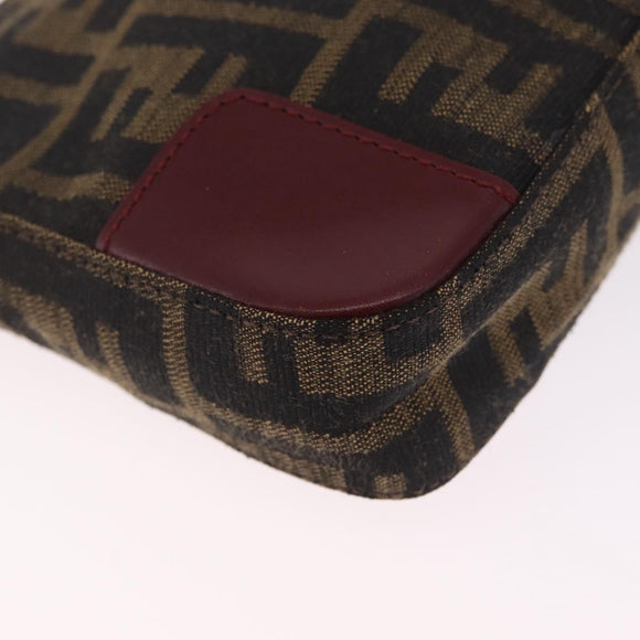 FENDI Zucca Canvas Mamma Baguette Bag 2way Black Brown 8VR207 Auth 211736SAV