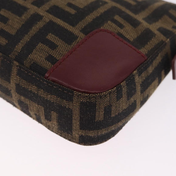FENDI Zucca Canvas Mamma Baguette Bag 2way Black Brown 8VR207 Auth 211736SAV