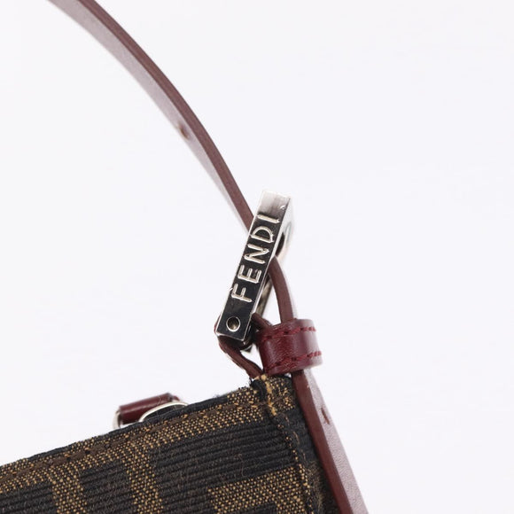 FENDI Zucca Canvas Mamma Baguette Bag 2way Black Brown 8VR207 Auth 211736SAV