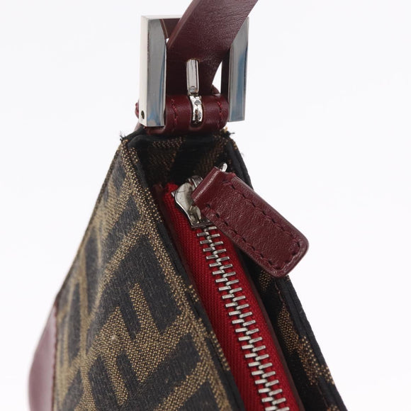 FENDI Zucca Canvas Mamma Baguette Bag 2way Black Brown 8VR207 Auth 211736SAV