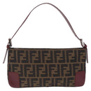 FENDI Zucca Canvas Mamma Baguette Bag 2way Black Brown 8VR207 Auth 211736SAV-2