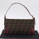 FENDI Zucca Canvas Mamma Baguette Bag 2way Black Brown 8VR207 Auth 211736SAV-24