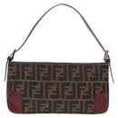 FENDI Zucca Canvas Mamma Baguette Bag 2way Black Brown 8VR207 Auth 211736SAV-3