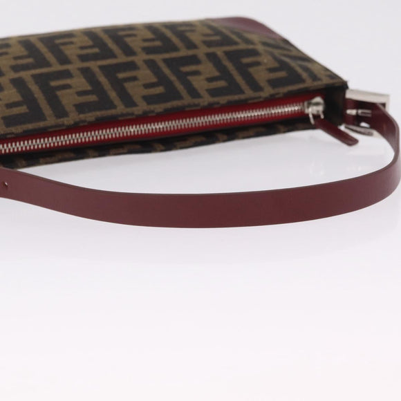 FENDI Zucca Canvas Mamma Baguette Bag 2way Black Brown 8VR207 Auth 211736SAV