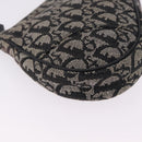 Christian Dior Trotter Canvas Saddle Accessory Pouch Black Silver Auth 211737A-11