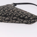 Christian Dior Trotter Canvas Saddle Accessory Pouch Black Silver Auth 211737A-12
