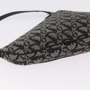 Christian Dior Trotter Canvas Saddle Accessory Pouch Black Silver Auth 211737A-13