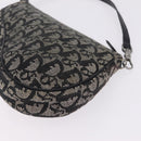 Christian Dior Trotter Canvas Saddle Accessory Pouch Black Silver Auth 211737A-14
