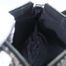 Christian Dior Trotter Canvas Saddle Accessory Pouch Black Silver Auth 211737A-20