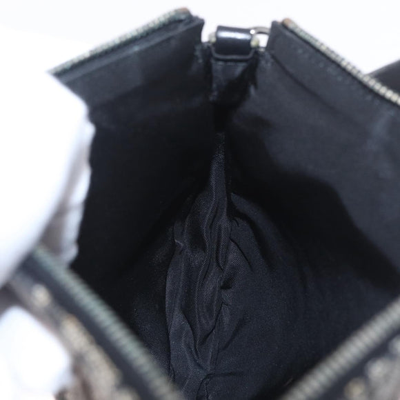 Christian Dior Trotter Canvas Saddle Accessory Pouch Black Silver Auth 211737A
