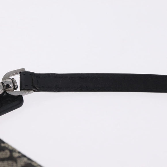 Christian Dior Trotter Canvas Saddle Accessory Pouch Black Silver Auth 211737A