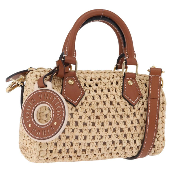 LOUIS VUITTON LV By The Pool Nano Speedy Bag Raffia Beige M83525 Auth 211738SAM