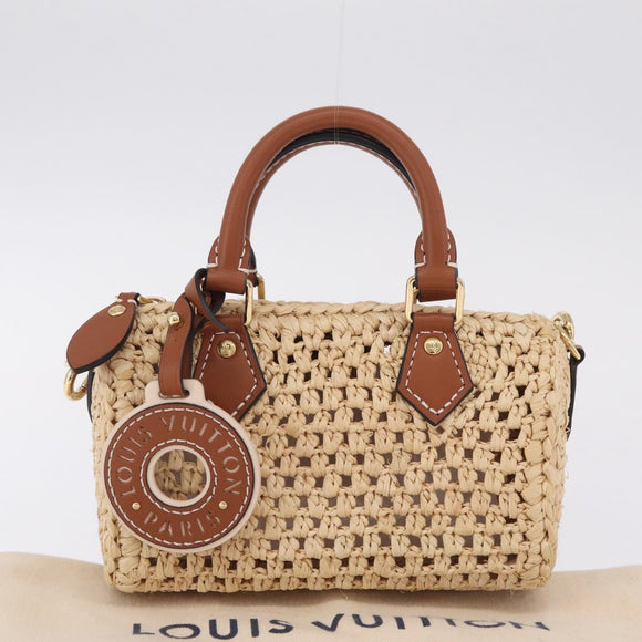 LOUIS VUITTON LV By The Pool Nano Speedy Bag Raffia Beige M83525 Auth 211738SAM