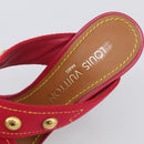 LOUIS VUITTON Sandals Canvas 35 1/2 Red LV Auth 211741V-13